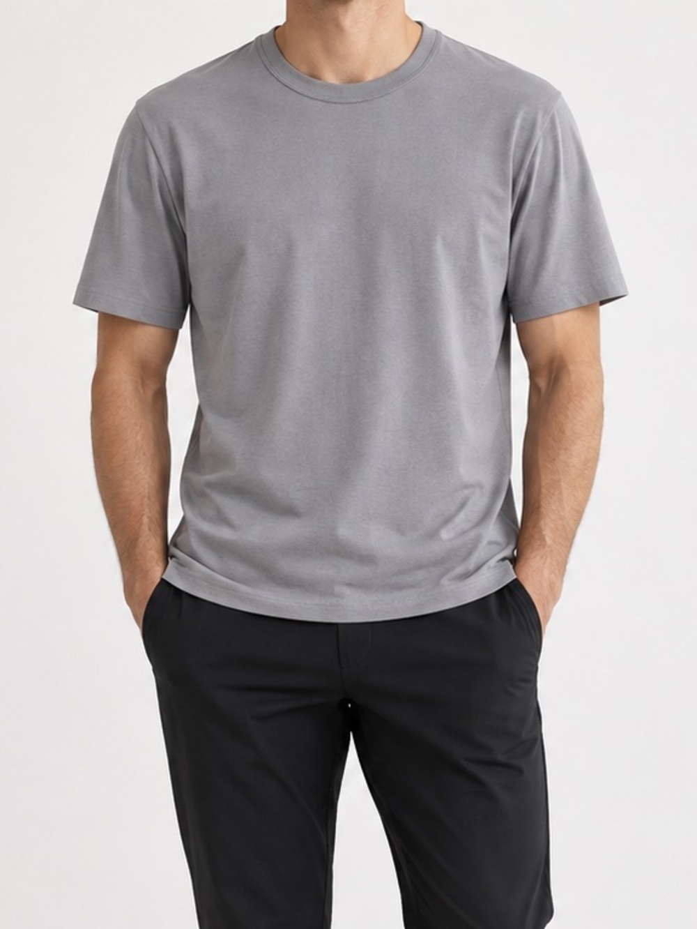 Lululemon The Fundamental T-Shirt Men's L Gray Pima Cotton Blend Athletic Casual